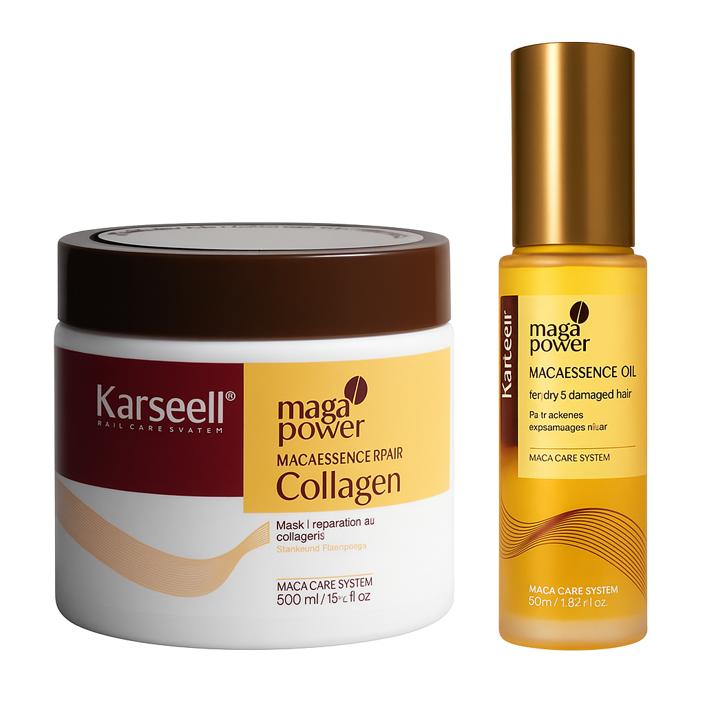 Kit de cuidados completo - Máscara Karseel Original + Óleo Karseell + Brinde Exclusivo + Manual de uso