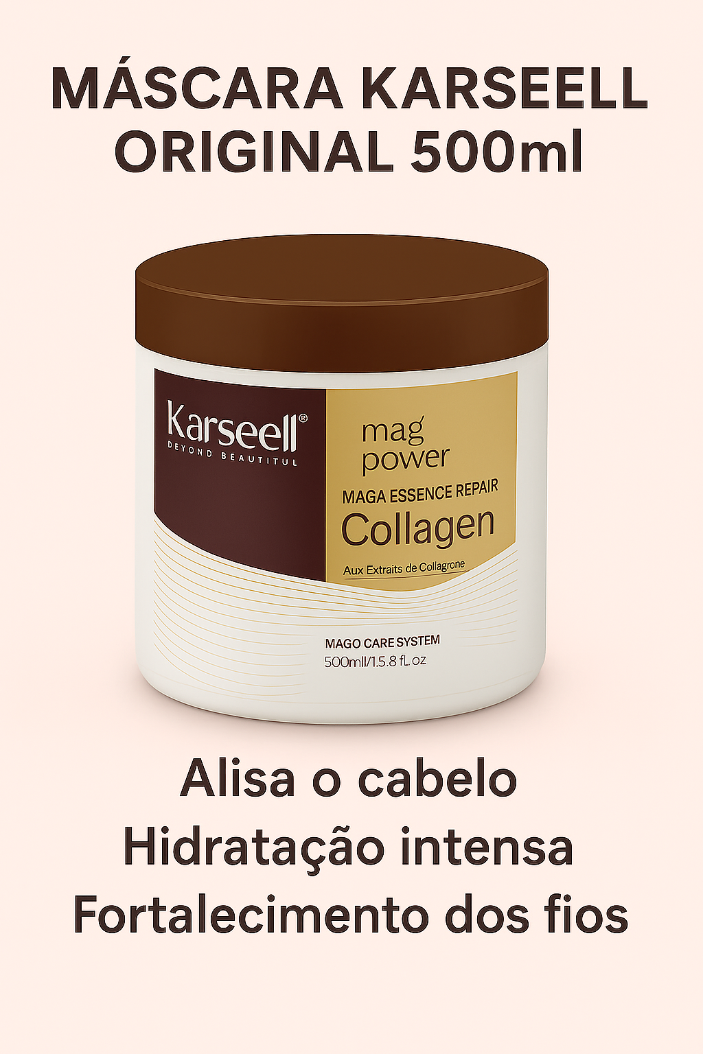 Kit de cuidados completo - Máscara Karseel Original + Óleo Karseell + Brinde Exclusivo + Manual de uso